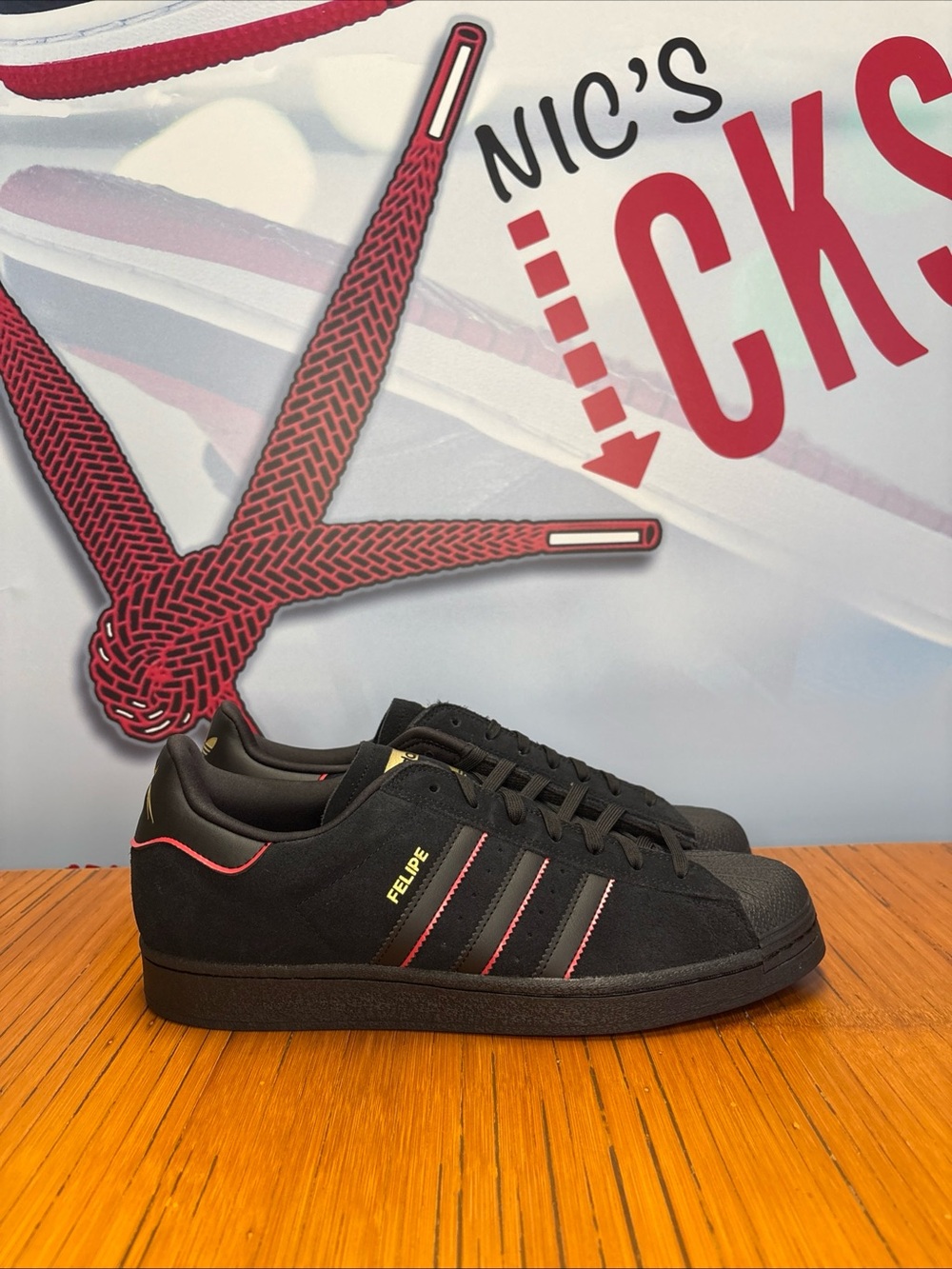 Adidas Superstar ADV x Felipe Gustavo Black Scarlet (JR7831) Men's Size 11.5 NEW